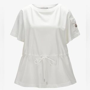 Moncler Cotton Jersey Drawstring Waist Top